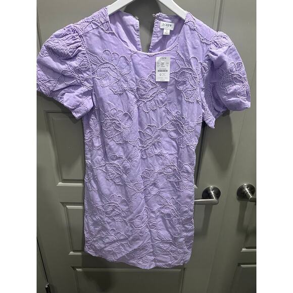Jcrew nwt purple puffer sleeve dress - Picture 3 of 5